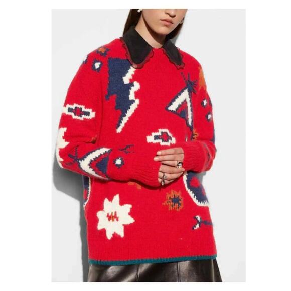 COACH Motif Crewneck Sweater 1941 SIZE X-SMALL - Picture 1 of 9